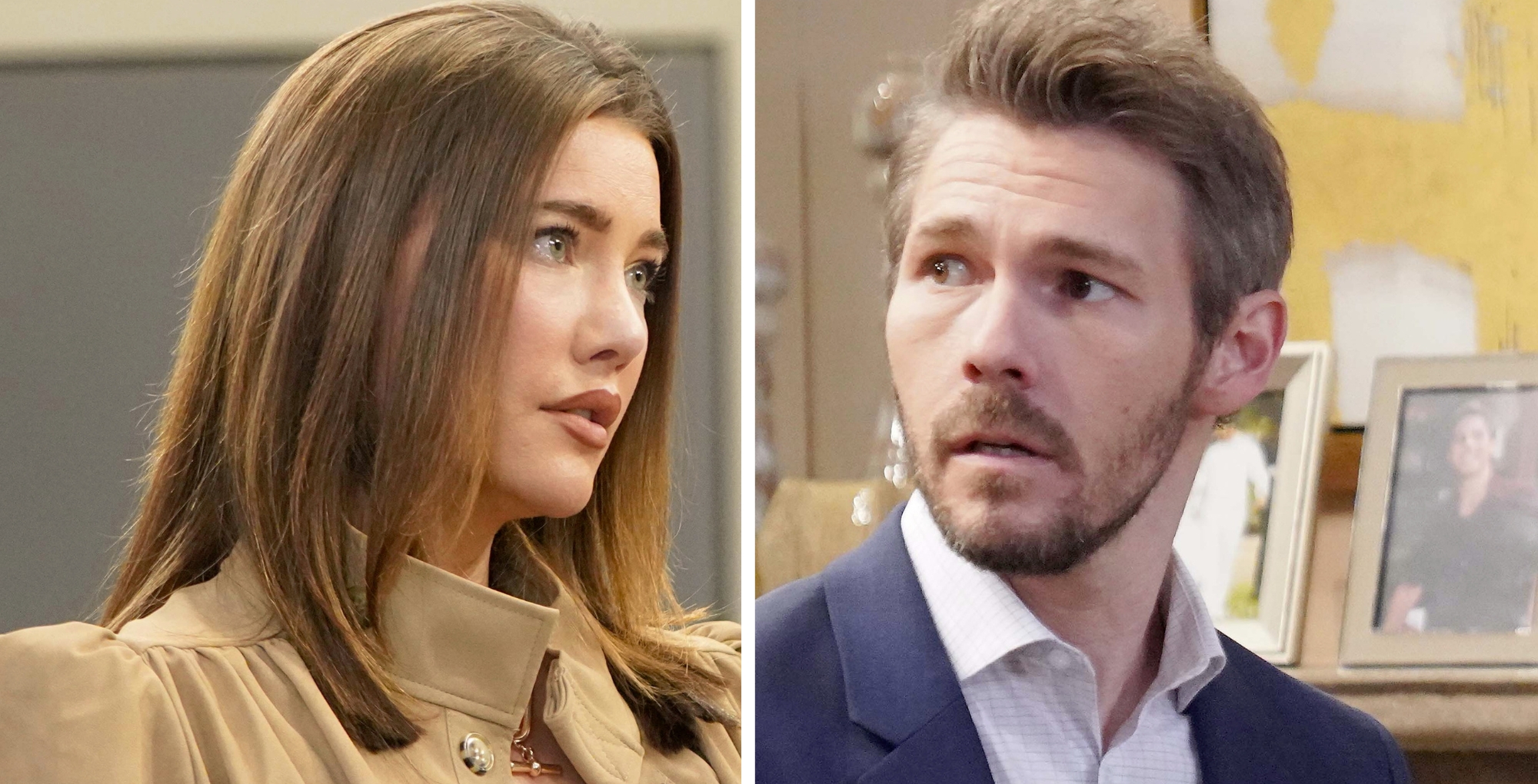 Jacqueline MacInnes Wood as Steffy Forrester and Scott Clifton as Liam Spencer on Bold and the Beautiful