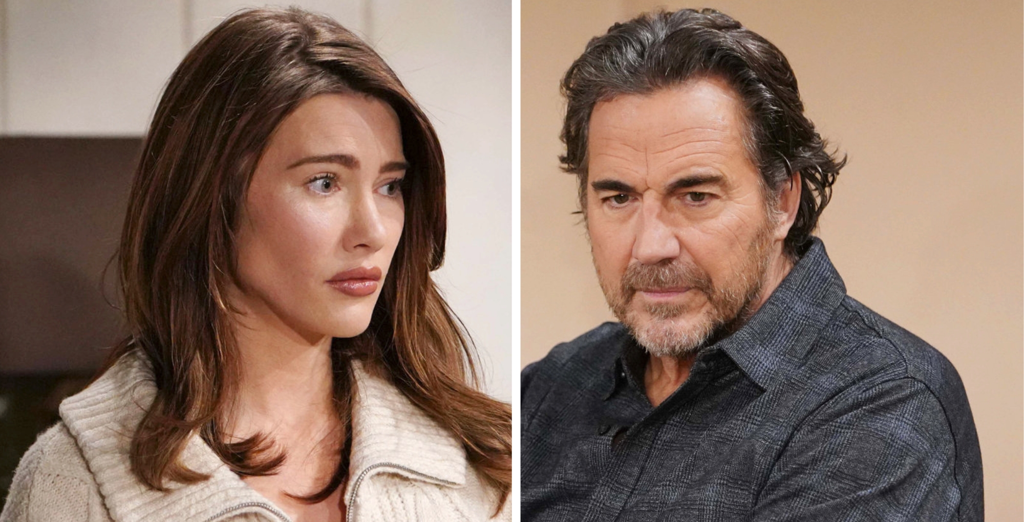 Jacqueline MacInnes Wood as Steffy Forrester and Thorsten Kaye as Ridge on Bold and the Beautiful