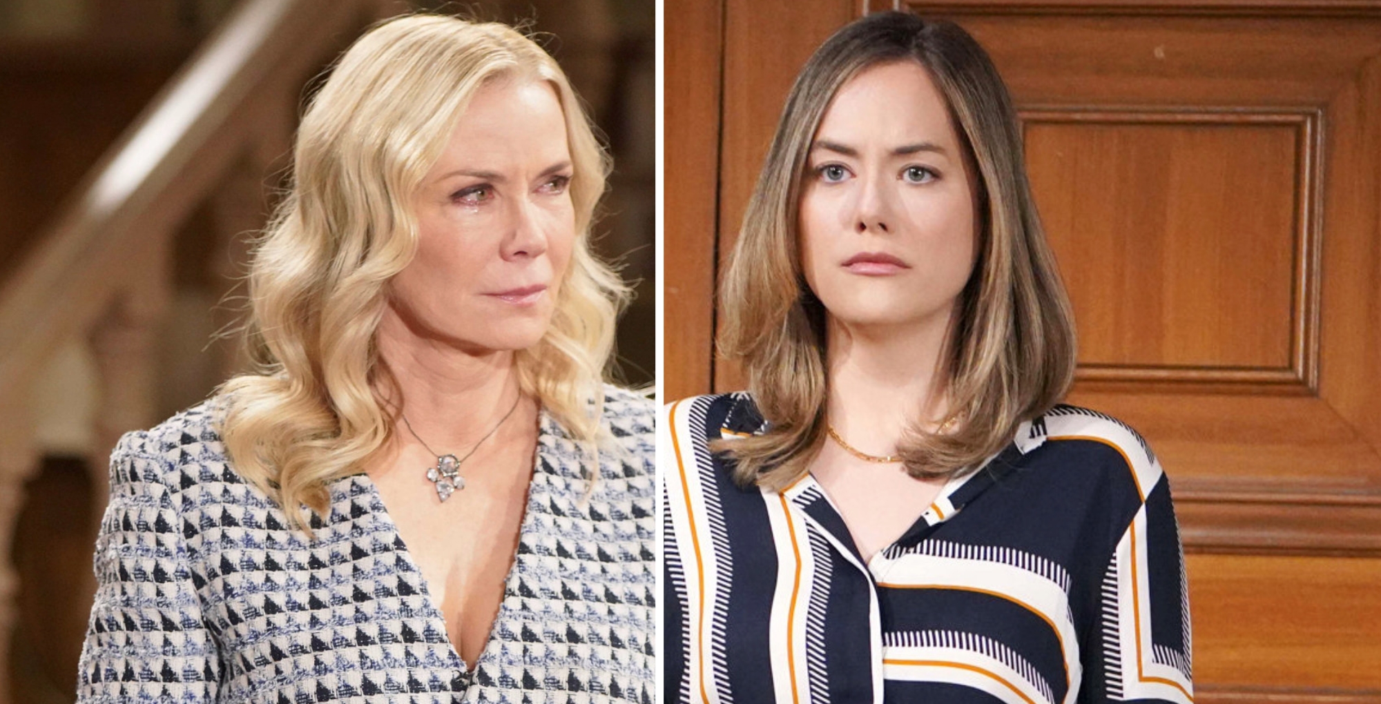 Katherine Kelly Lang as Brooke Logan and Annika Noelle as Hope Logan on Bold and the Beautiful