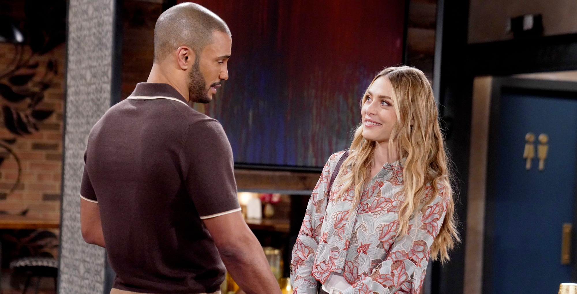 Nathan Owens as Holden Novak and Hayley Erin as Claire Grace Newman on Young and the Restless